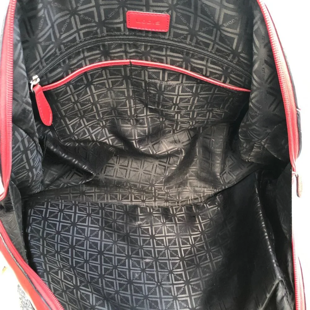 Lodis Ladies Red Leather Large Bowler Bag